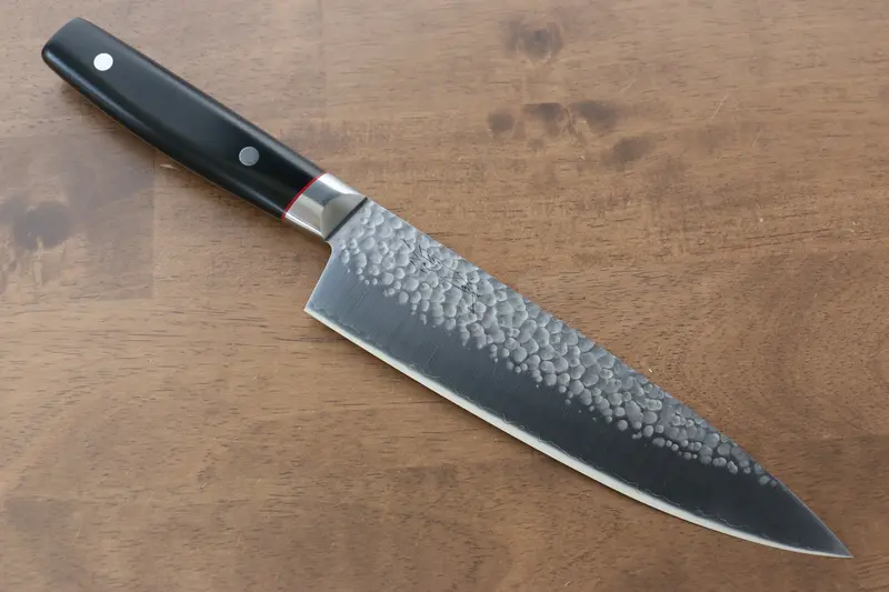 Seisuke Pro-J Vg-10 Hammered Gyuto – 200Mm, Black Micarta Ergonomic Handle 1