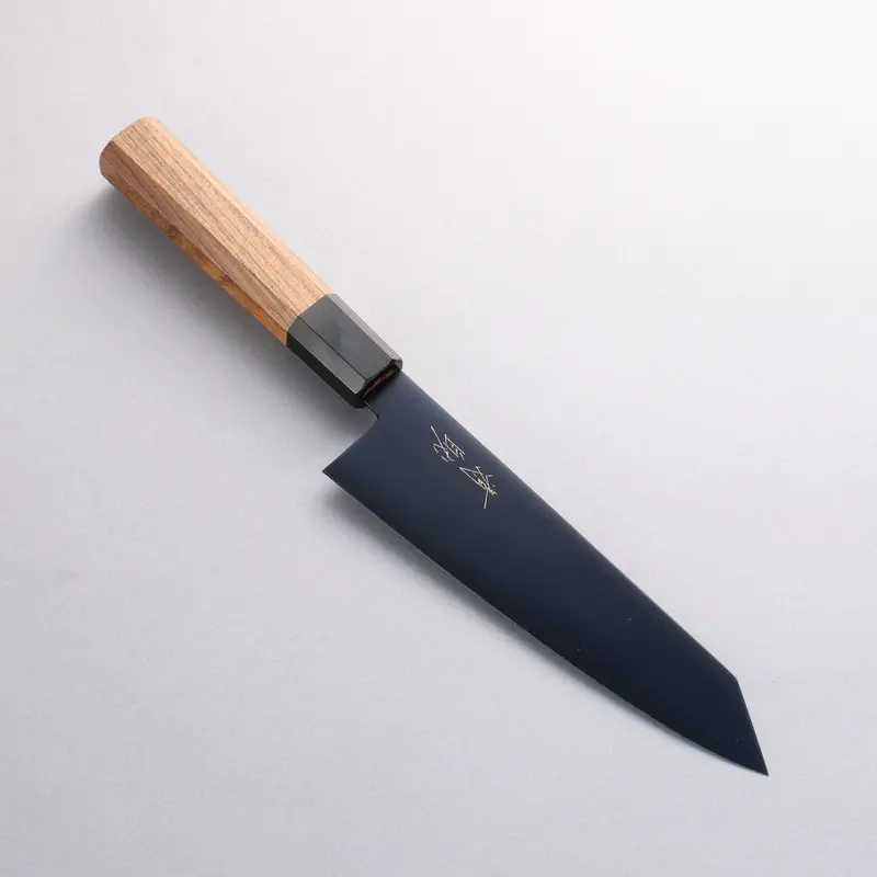 Seisuke Sk-85 Kiritsuke Santoku – 180Mm Ion-Plated Edge, Teak Handle With Black Plastic Ferrule 1