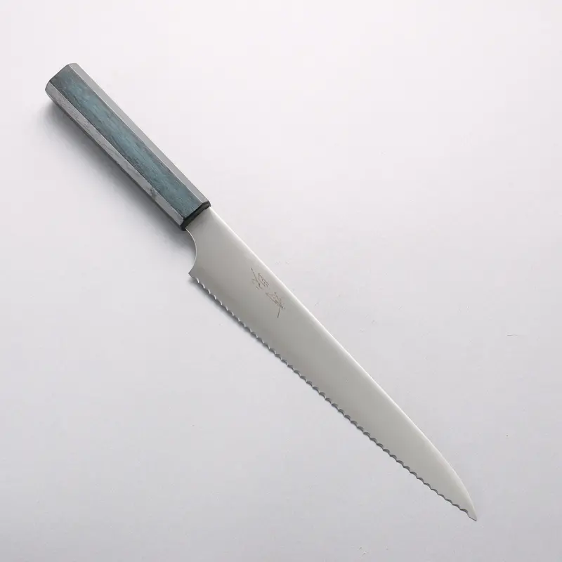 Seisuke Stainless Steel Bread Slicing Knife – 240Mm With Indigo-Dyed Oak Handle 1