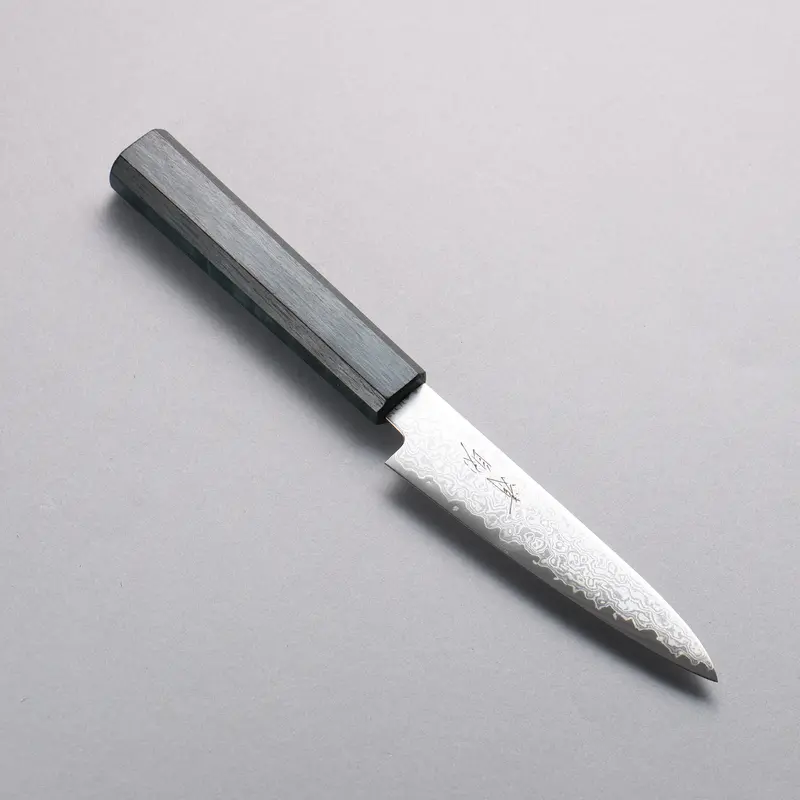Seisuke Vg-10 Damascus Petty Knife – 120Mm With Indigo-Dyed Oak Handle 1