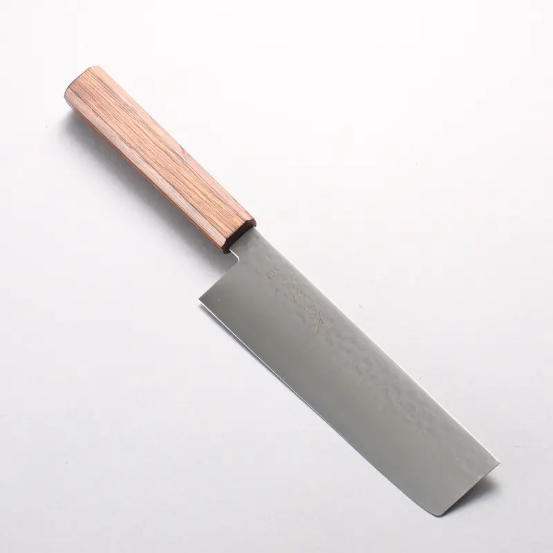 Seisuke Vg-5 Maru Hammered Nakiri – 175Mm Lacquered Burnt Oak Handle 1