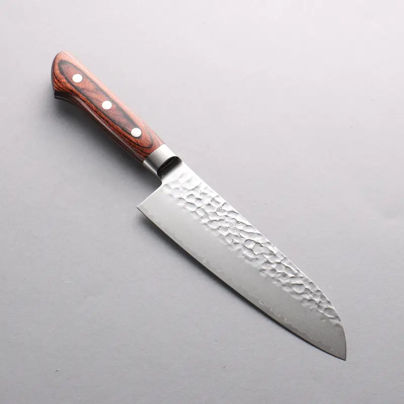 Seisuke Vg10 33-Layer Hammered Damascus Santoku Knife – 170Mm With Mahogany Handle 1