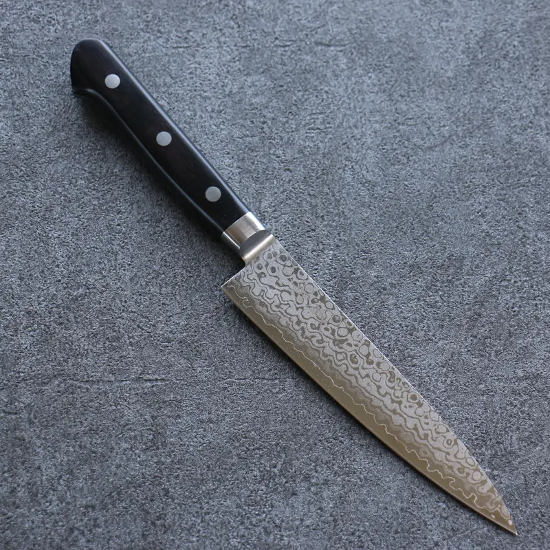 Seisuke Vg10 8-Layer Damascus Migaki Petty – 150Mm, Black Pakka Wood Finish 1