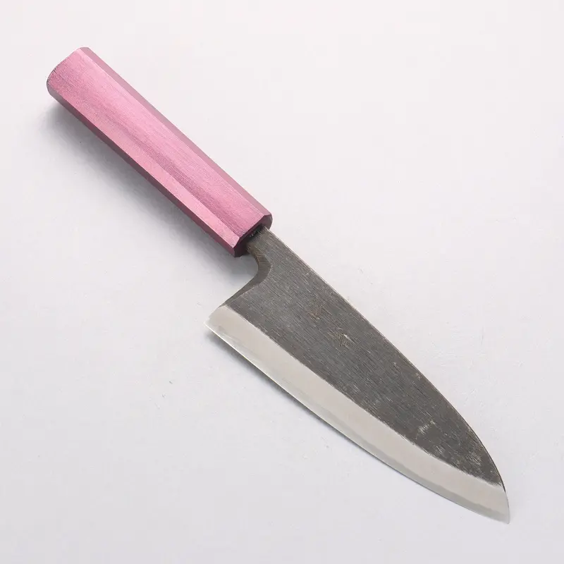 Seisuke White Steel #2 150Mm Kurouchi Deba Fillet Knife With Purple Lacquered Handle 1