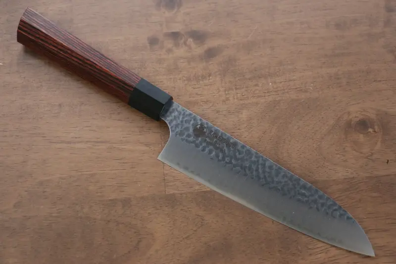 Seki Kanetsugu Vg10 Hammered Santoku – 170Mm With Heptagonal Pakka Wood Handle 1