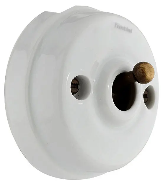 Self-Returning Toggle Switch – White Porcelain And Antique Bronze 2