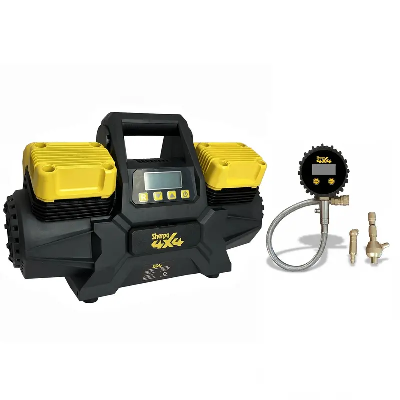 Sherpa 4X4 Big V4 Air Compressor & Digital Tyre Deflator Bundle – 400 L/Min Output 1