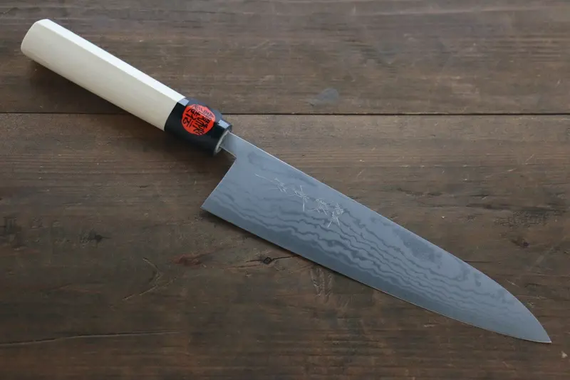 Shigeki Tanaka Blue #2 17-Layer Damascus Gyuto – 210Mm, Magnolia & Water Buffalo Handle 1