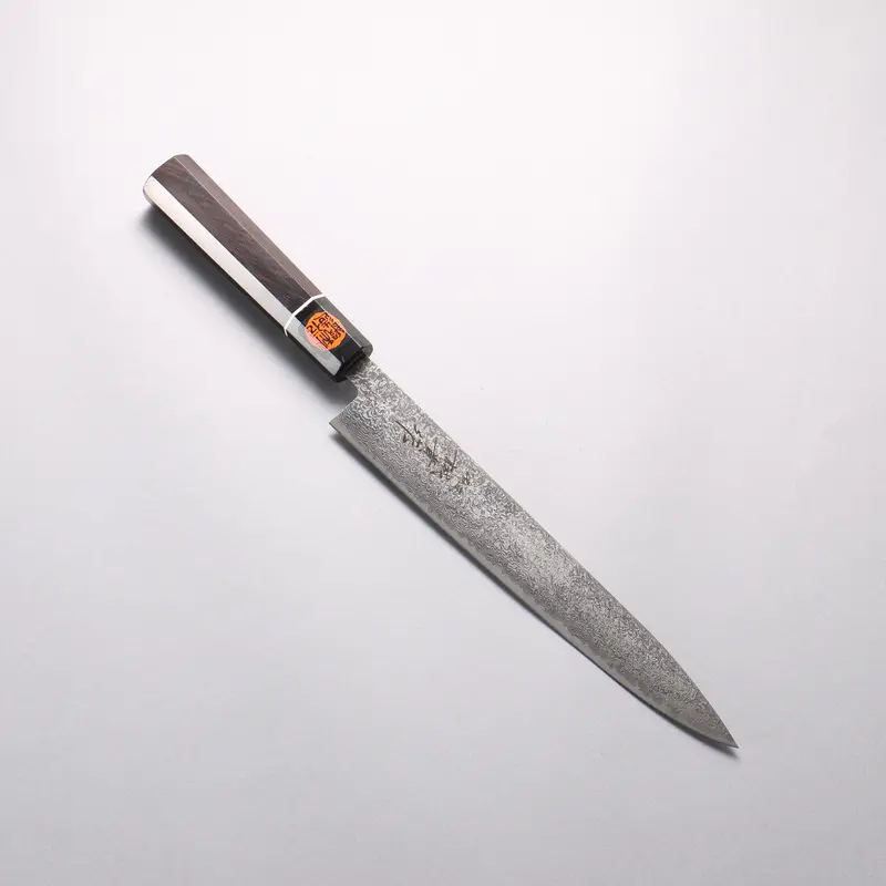 Shigeki Tanaka Habakiri 240Mm Slicer – Sg2 Damascus Blade, Premium Ebony Wood Handle 1