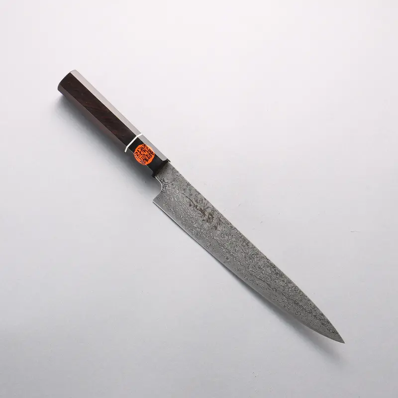 Shigeki Tanaka Habakiri Sg2 Damascus Slicing Knife – 210Mm With Ebony Handle 1