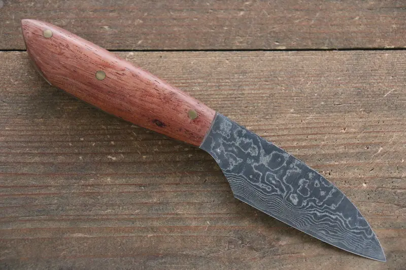 Shungo Ogata Vg10 Damascus Mini Utility Knife – 60Mm With Bubinga Handle 1