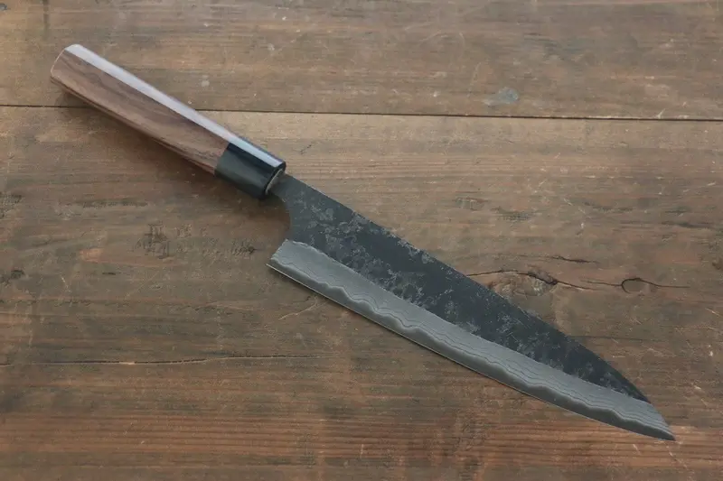 Shungo Ogata White #2 Kurouchi Damascus Gyuto – 210Mm Ebony Handle 1