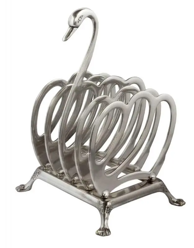 Silver-Plated Toast And Napkin Holder – Swan Design 1