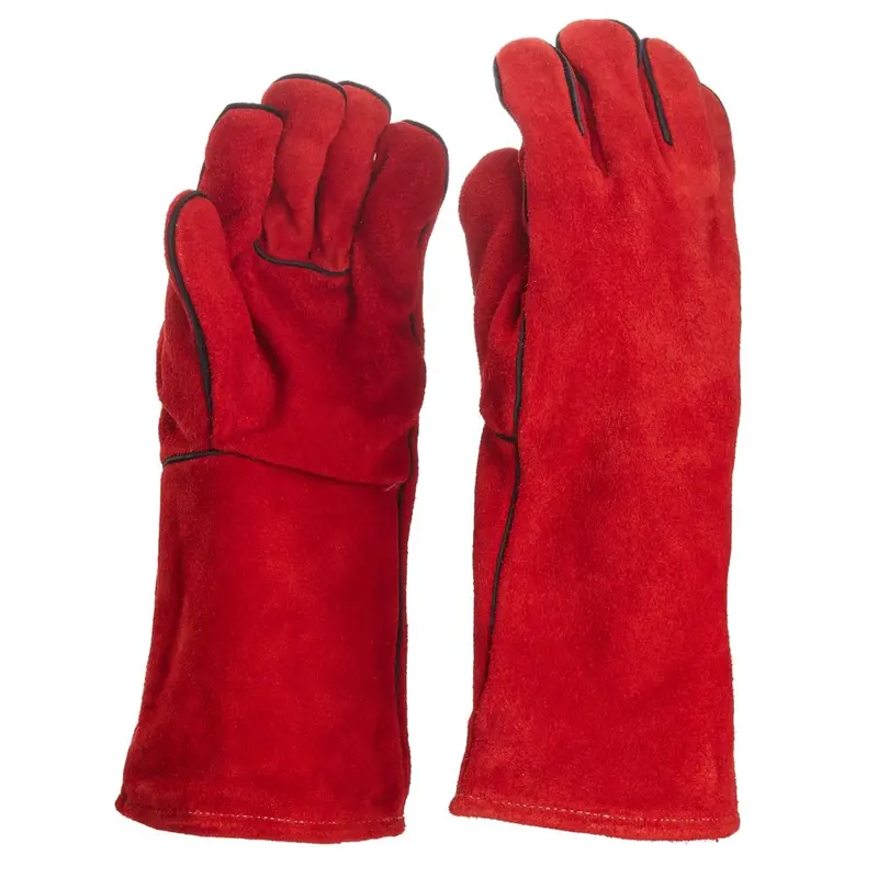 Site 370 Leather Mig Welding Gauntlets – Red, Large 1