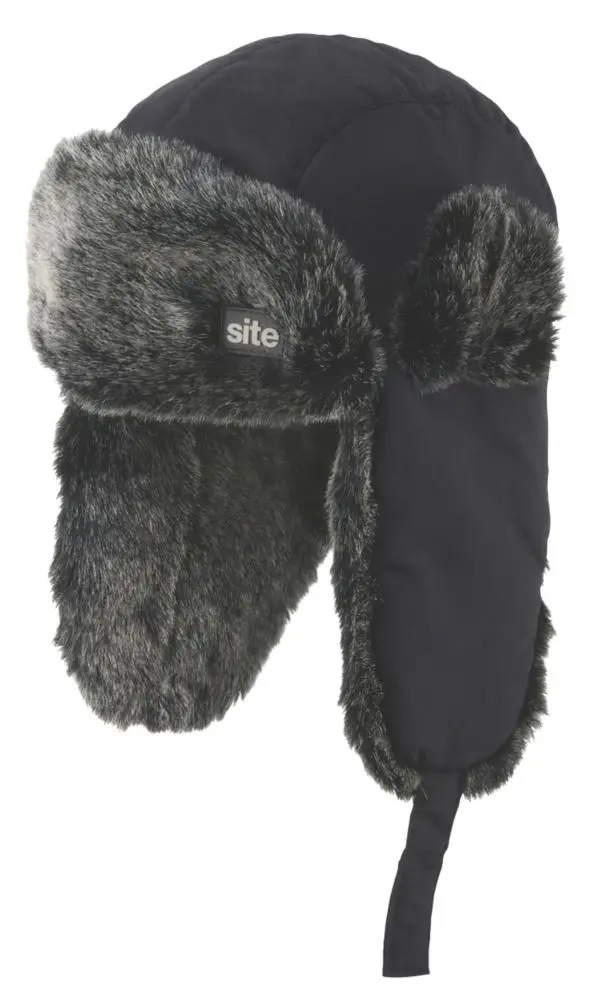 Site Black Trapper Hat For Cold Weather Protection 1