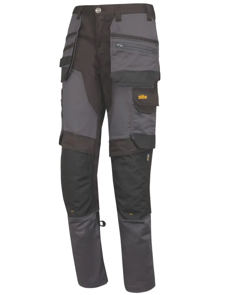 Site Bolden Stretch Work Trousers With Holster Pockets – Grey/Black, Size 40, 81 Cm Inseam 1