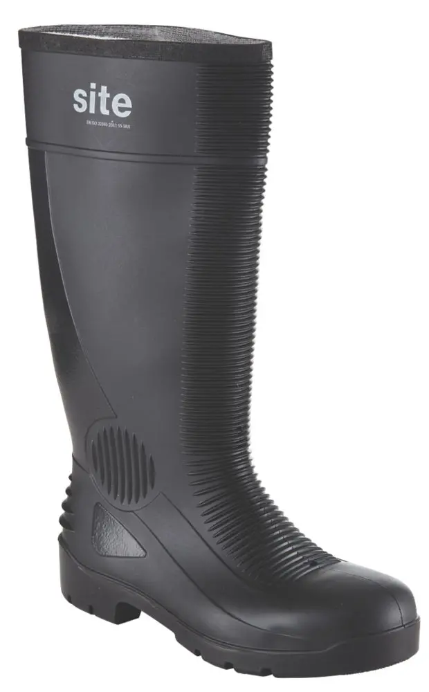 Site Trench Industrial-Grade Safety Wellingtons – Black, Size 41 1
