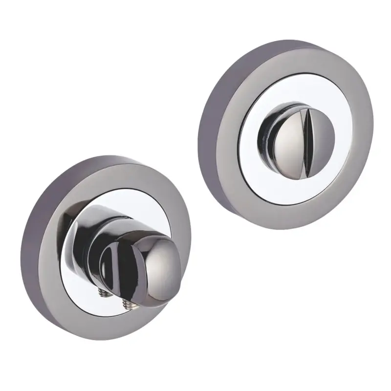 Smith & Locke 50Mm Chrome And Black Thumbturn Lock Set 1