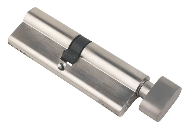 Smith & Locke Fire-Rated 1-Star Euro Cylinder Lock – 6-Pin, 45-50Mm (95Mm Total), Polished Nickel 1