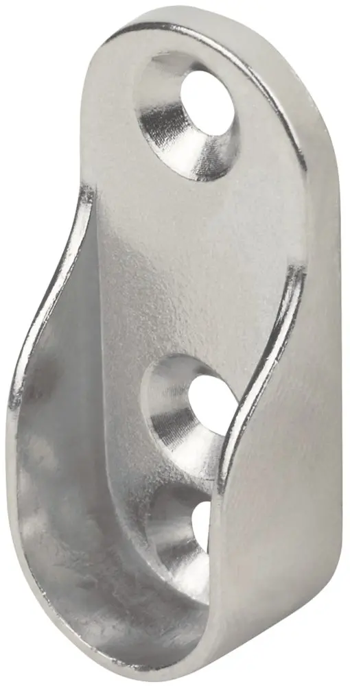 Smith & Locke Pair Of 15Mm × 30Mm Oval Rail End Brackets – Polished Chrome 1