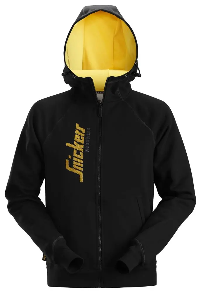 Snickers Black And Yellow Full-Zip Logo Hoodie – Xs 1
