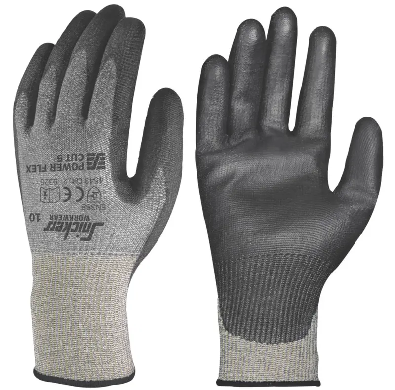 Snickers Power Flex Dexterity Gloves – Grey/Black, Large 1
