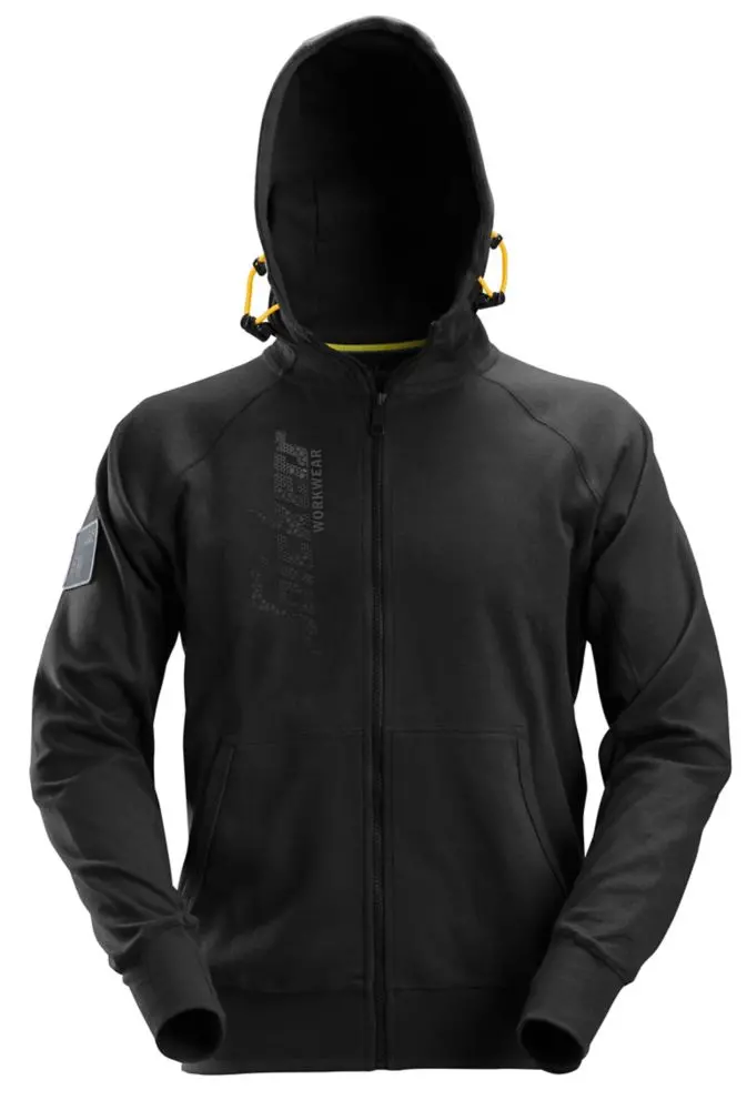 Snickers Solid Black Full-Zip Logo Hoodie – Xl 1