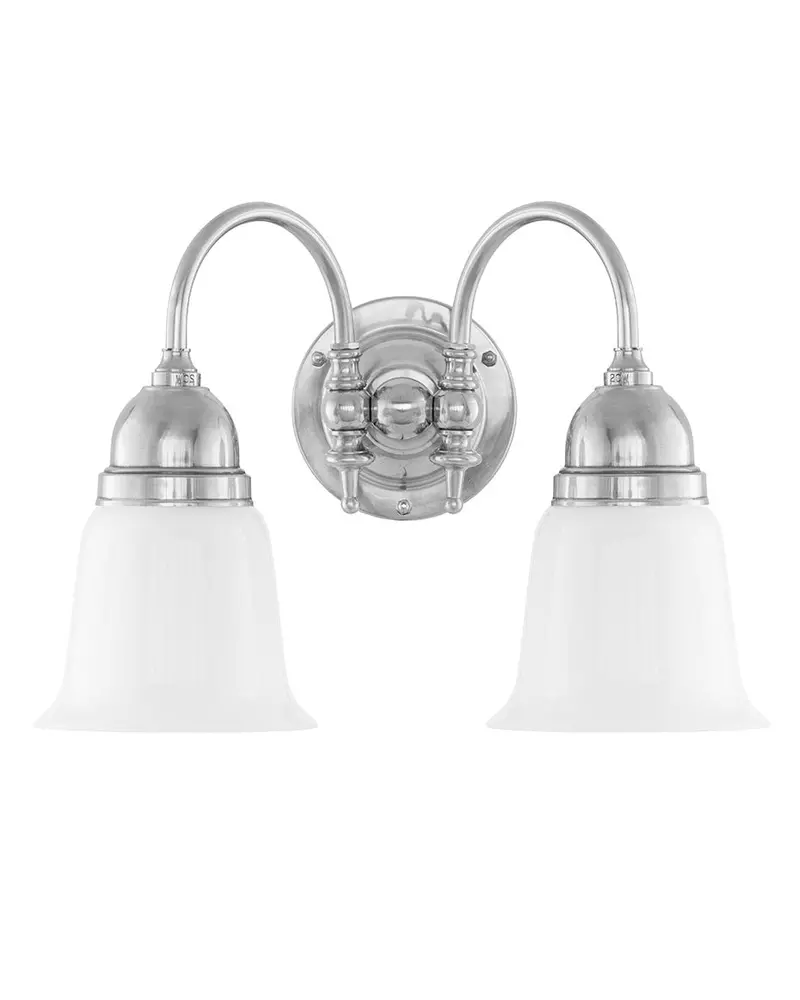 Stackelberg Nickel Wall Lamp With Opal White Bell Shade 1