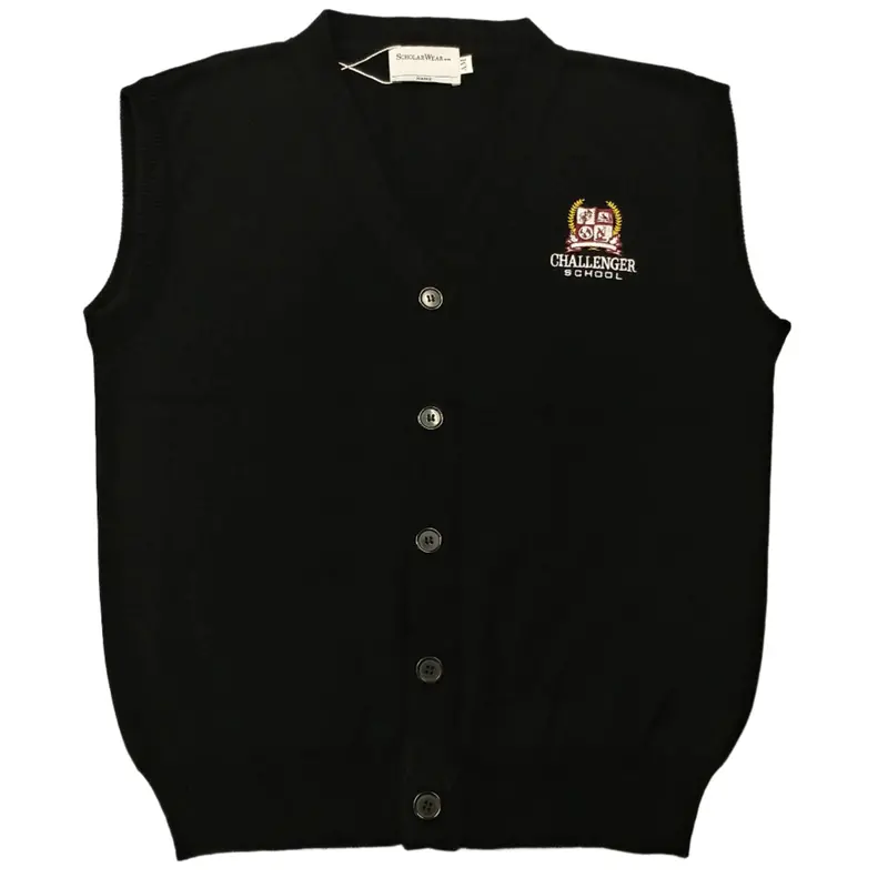 Staff Men'S Black Cardigan Vest – Classic Knit Outerwear 1