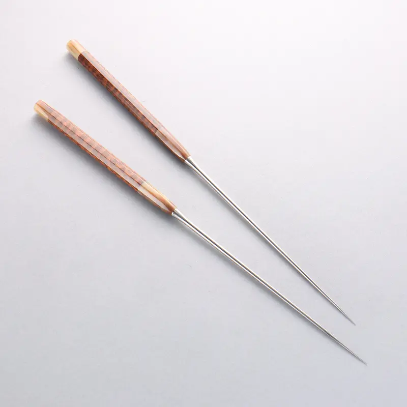 Stainless Steel Moribashi Tongs – 180Mm With Snakewood & Marbled Horn Handles 1