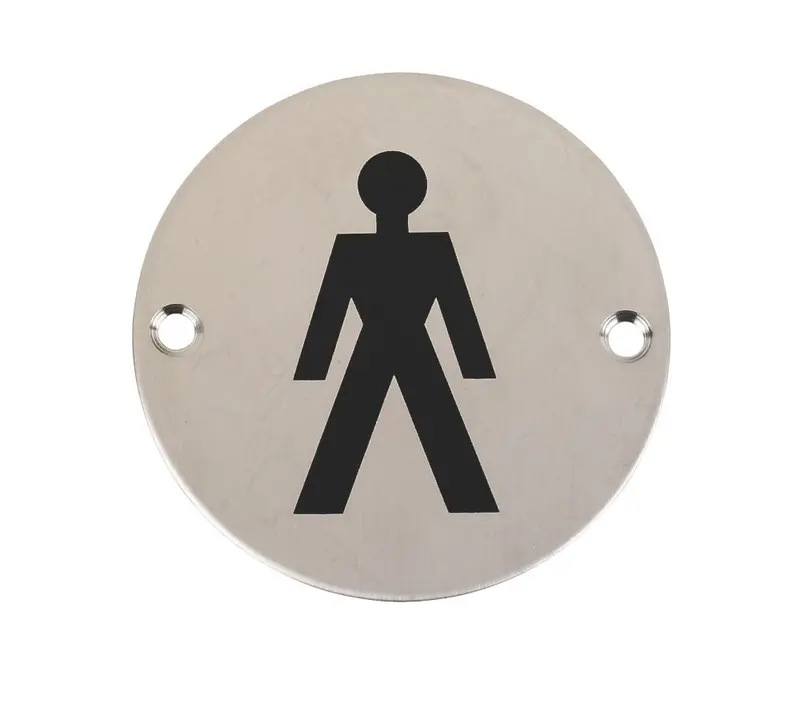 Standard Male Restroom Sign – 76Mm Diameter 1