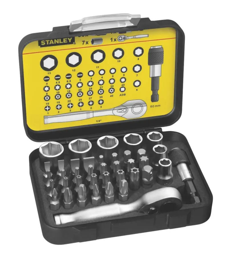Stanley Fatmax 14-Inch Drive Socket And Bit Set – 39-Piece Mechanic’S Kit 1