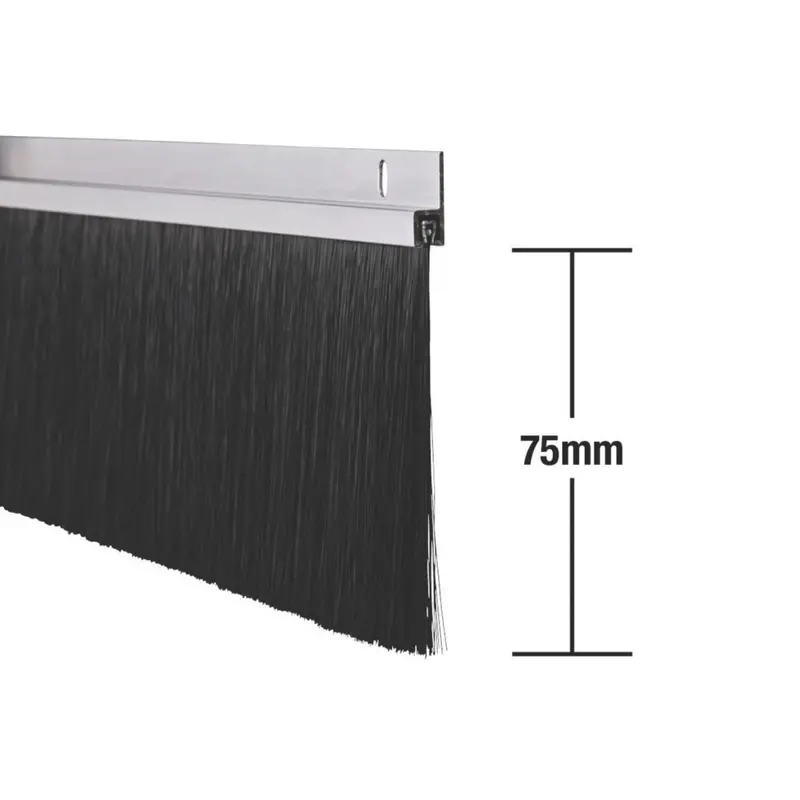 Stormguard Industrial Aluminium-Effect Brush Door Seal – 1.25M, 2-Pack 1