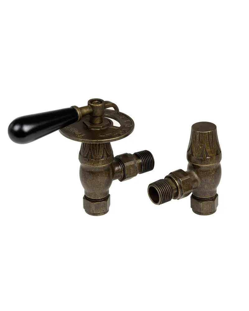 Strömsfors Antique-Finished Radiator Valve – Wooden Knob 1