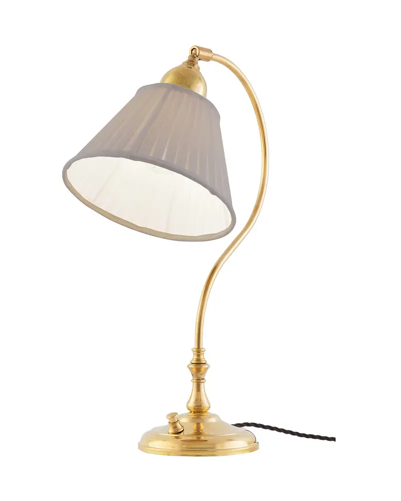 Table Lamp – Lagerlöf Brass Base With Beige Fabric Shade 1