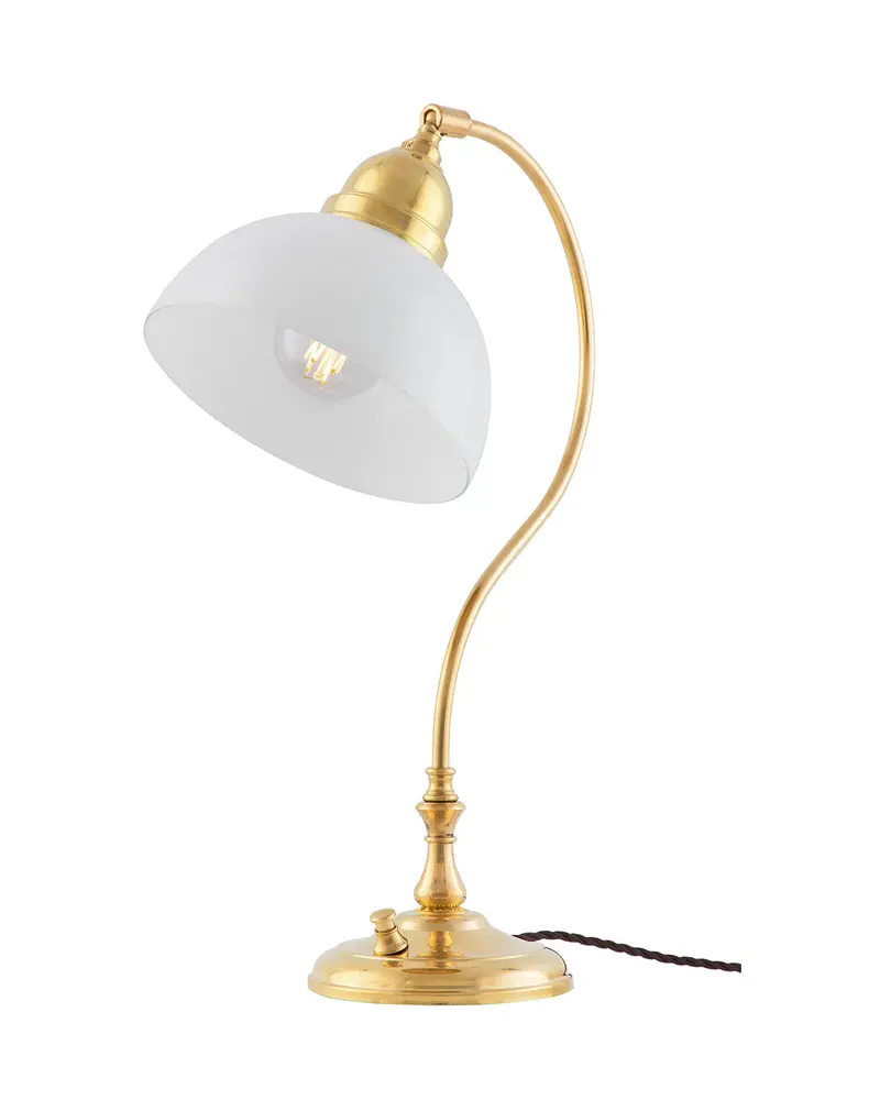 Table Lamp – Lagerlöf Brass Base With Opal White Glass Shade 1