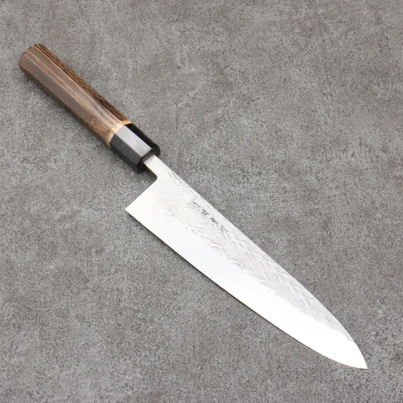 Tadafusa Sld Gyuto – 210Mm Hammered Blade With Charred Walnut Handle 1