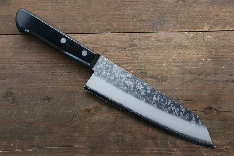Takamura Chromax Hammered Santoku – 170Mm Japanese Kitchen Knife, Black Pakkawood Handle 1
