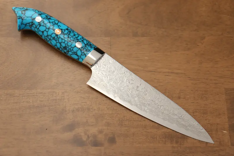 Takeshi Saji 150Mm Petty-Utility – Sg2 Diamond-Polished Blade, Blue Turquoise Handle 1