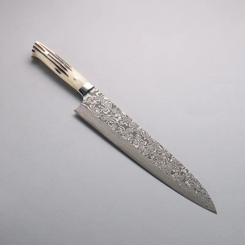 Takeshi Saji Sg2 Black Damascus Gyuto – 270Mm With Natural White Deer Horn Handle 1