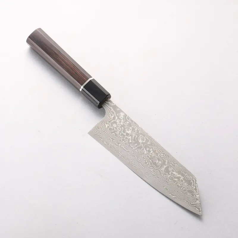 Takeshi Saji Sg2 Black Damascus Santoku – 180Mm, Ebony Handle With Silver Ring 1