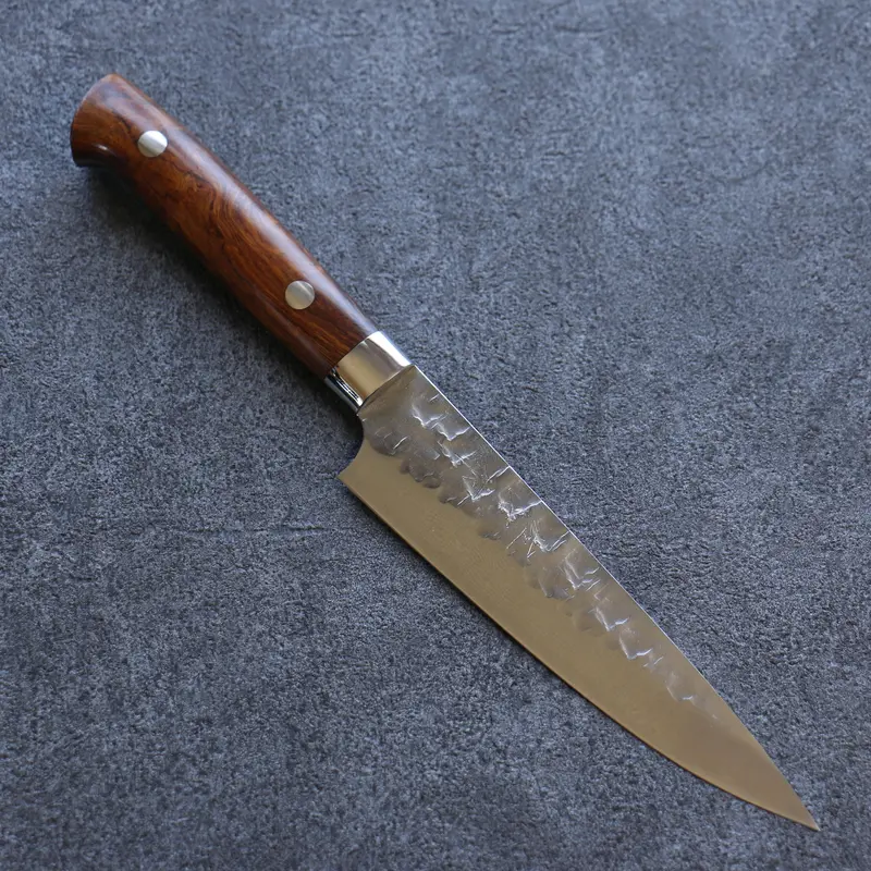 Takeshi Saji Vg10 Hammered Damascus Petty Knife – 135Mm With Ironwood Handle 1