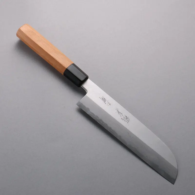 Tessen By Tanaka Tamahagane 210Mm Kamagata Usuba – Wild Cherry Handle, Damascus Blade 1