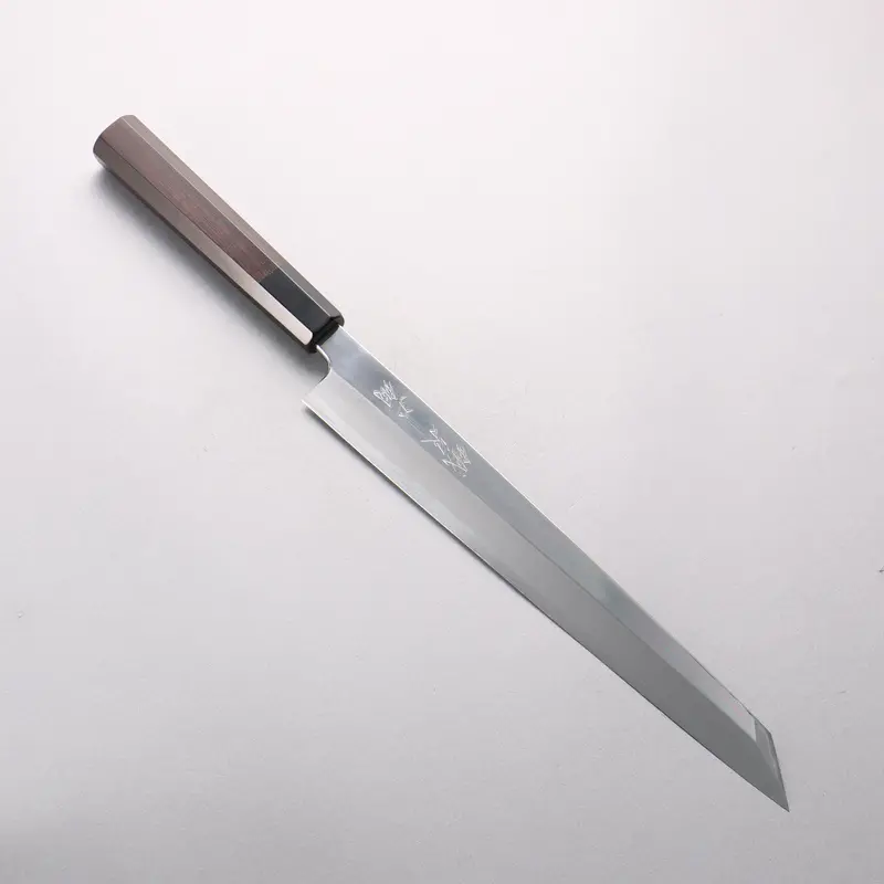 Tessen By Tanaka Tamahagane Kiritsuke Yanagiba Sashimi Knife – 270Mm With Mirrored Finish And Ebony Handle (Includes Sheath) 1