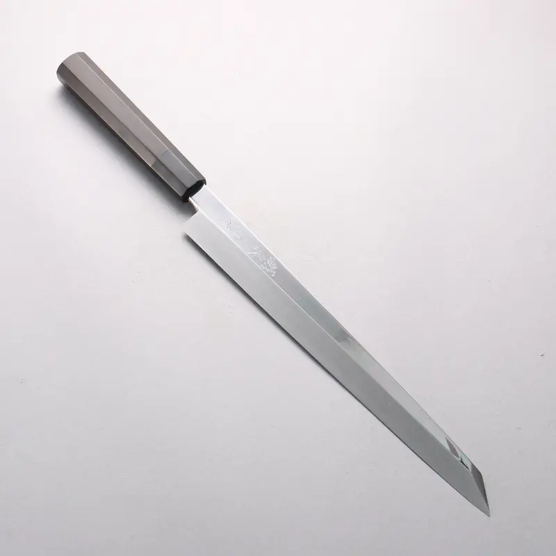 Tessen By Tanaka Tamahagane Kiritsuke Yanagiba Sashimi Knife – 300Mm With Mirrored Finish And Ebony Handle (Includes Sheath) 1