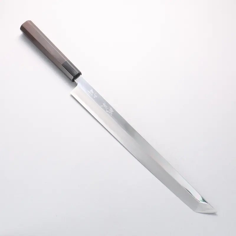 Tessen By Tanaka Tamahagane Sakimaru Yanagiba – 315Mm Hand-Forged Fillet Knife With Ebony Handle And Sheath 1