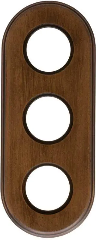 Three-Gang Garby Colonial Frame – Dark-Stained Wood 1