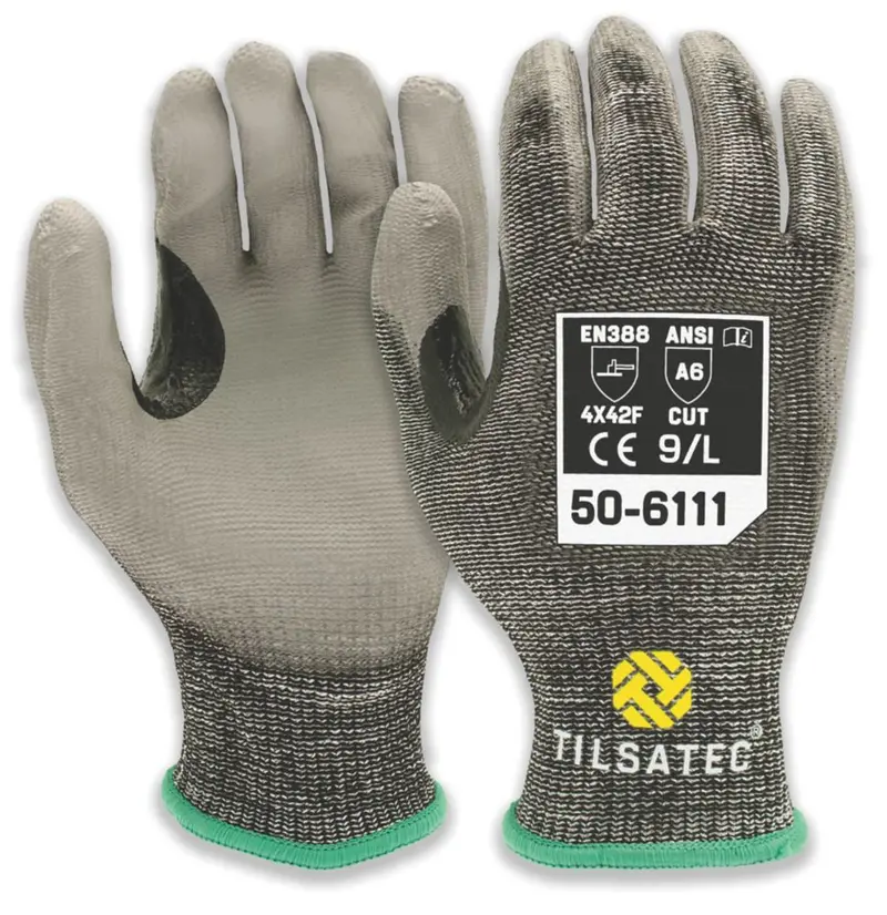 Tilsatec 50-6111 Grip Gloves – Black/Grey, Large 1