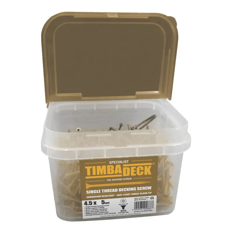 Timbadeck Pz Double-Countersunk Decking Screws – 4.5Mm × 75Mm, Industrial-Strength, 500-Pack 1