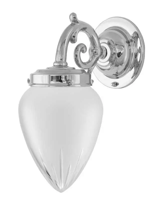 Topelius Wall Lamp In Nickel With Satin-Finished Frosted Glass 1